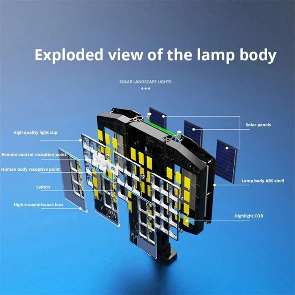 Lampes Solaires Extérieure Super lumineuse avec 3 Panneaux 800LED et Télécommande – مصباح خارجي بالطاقة الشمسية مع يد تحكم تنزوت