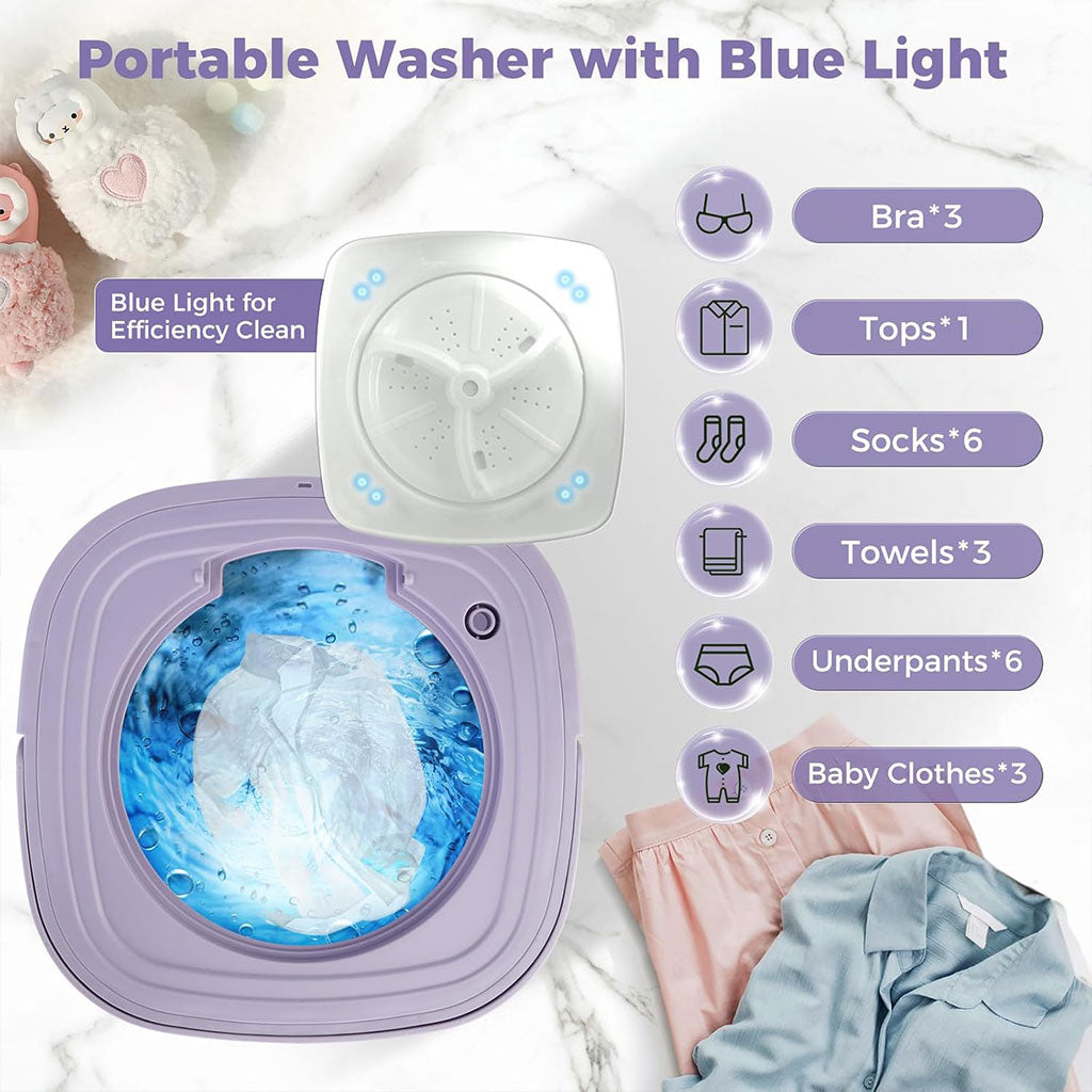 Mini Machine à Laver Pliable et Portable 3 Modes avec Fonction Déshydratation – غسالة ملابس محمولة تنزوت