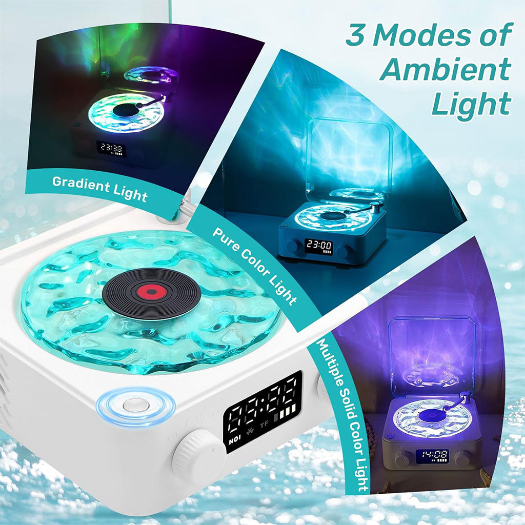 Lecteur Vinyle Sans Fil Bluetooth avec Effet Lumineux RVB – مكبر صوت بلوتوث تنزوت