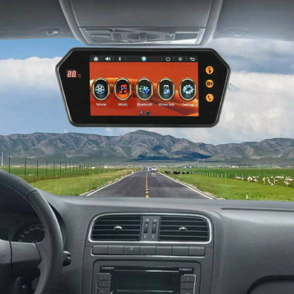 Rétroviseur de voiture écran LCD 7 pouces bluetooth, température - تنزوت
