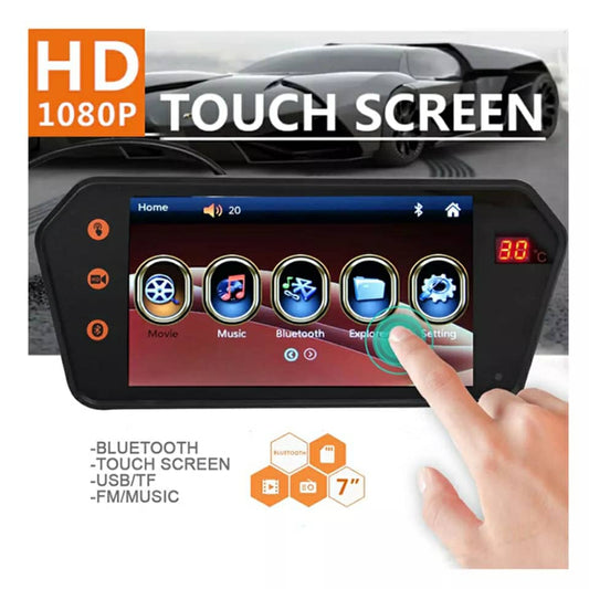 Rétroviseur de voiture écran LCD 7 pouces bluetooth, température - تنزوت
