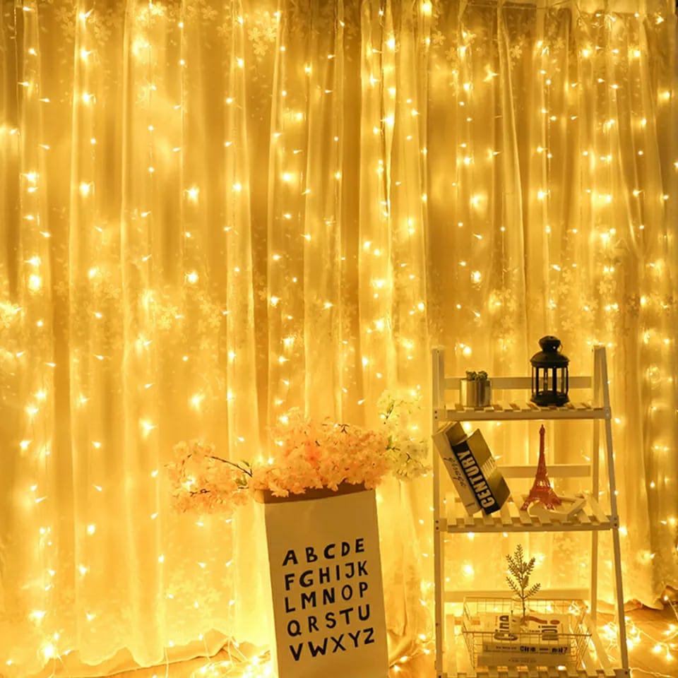 Rideau Lumineux 3\3 M 220 V pour la décoration extérieure Et des fêtes à la maison تنزوت