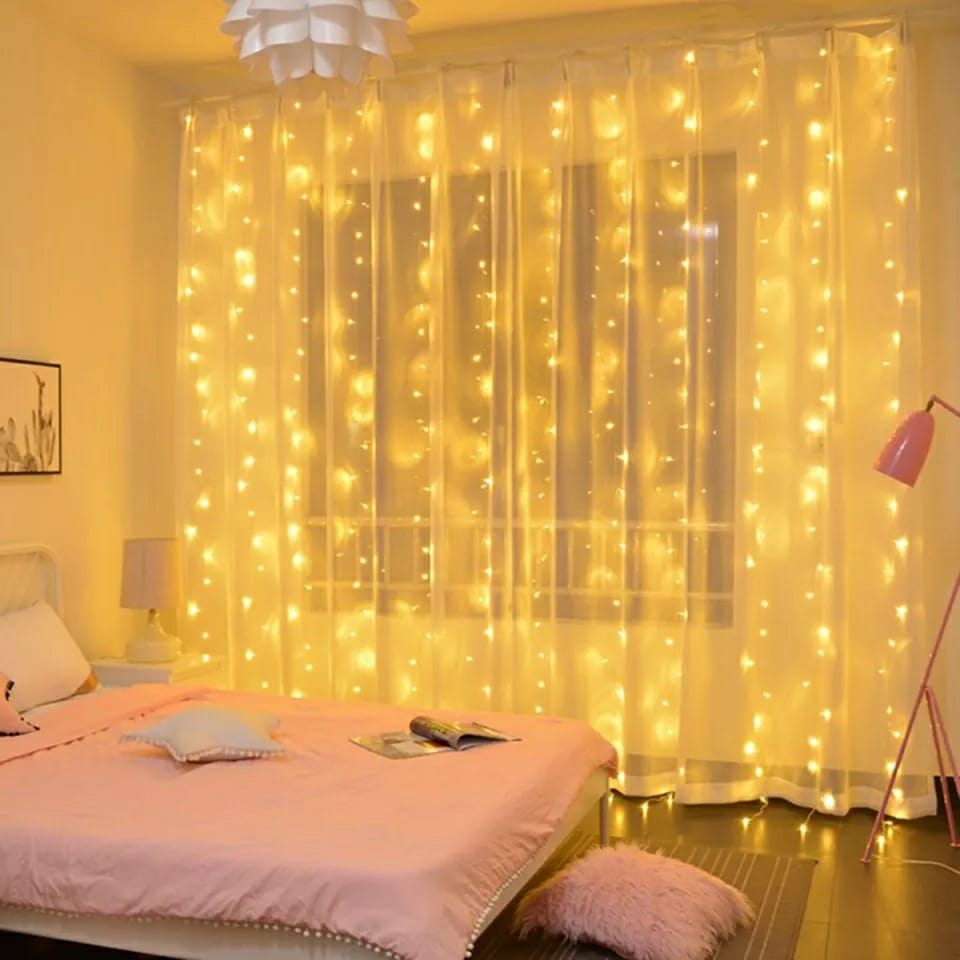 Rideau Lumineux 3\3 M 220 V pour la décoration extérieure Et des fêtes à la maison تنزوت
