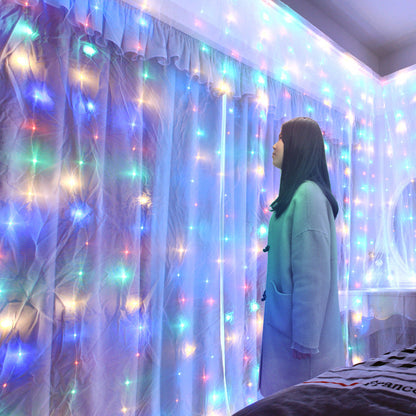 Rideau Lumineux 3\3 M 220 V pour la décoration extérieure Et des fêtes à la maison تنزوت