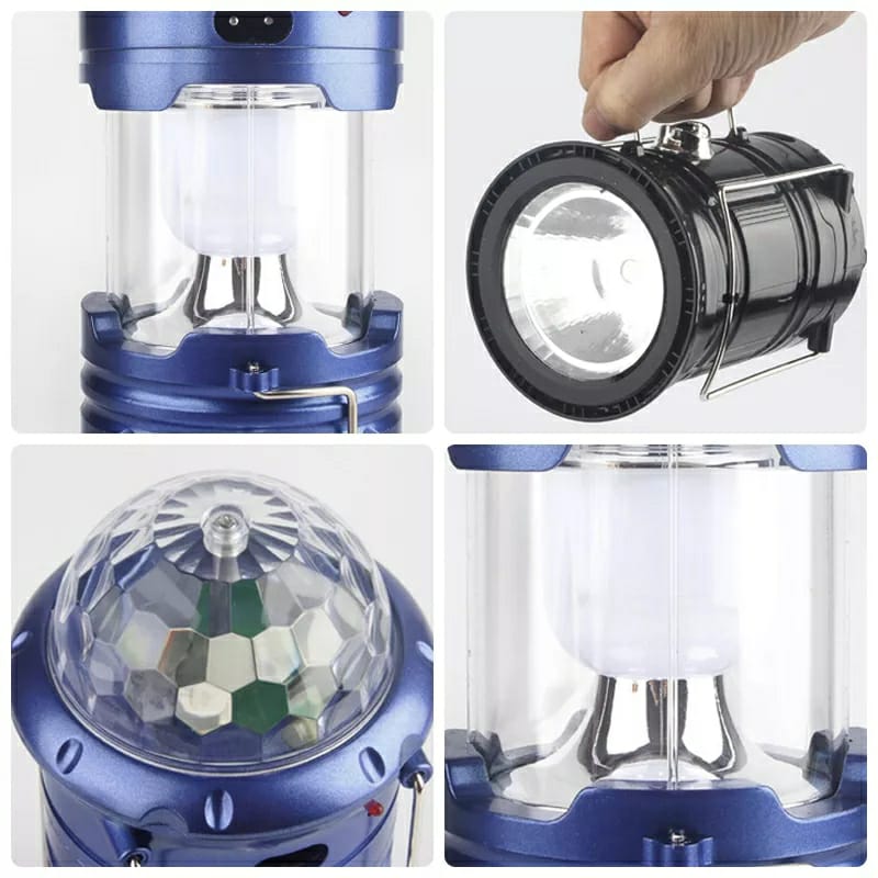 Camping light lantern 3IN1 multi-fonction Rechargeable lamp ,torch ,disco ball rotatif تنزوت