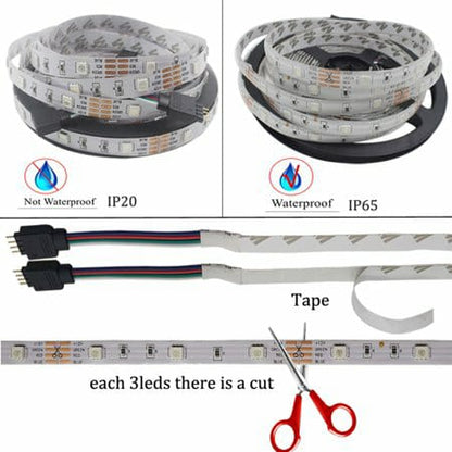 5M Bandes LED RGB 12V pour éclairage intérieur et extérieur تنزوت