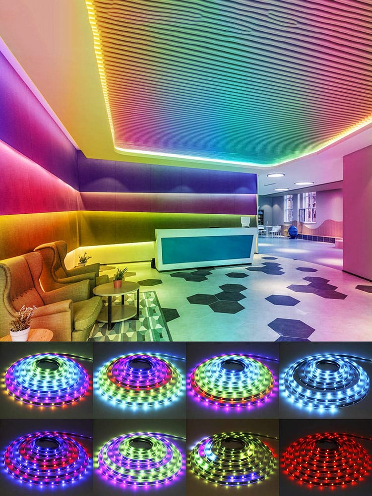 5M Bandes LED RGB 12V pour éclairage intérieur et extérieur تنزوت