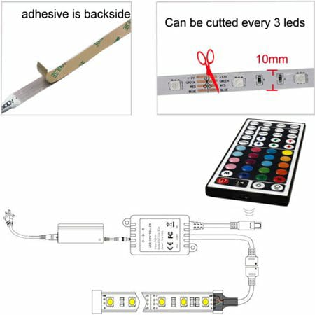 5M Bandes LED RGB 12V pour éclairage intérieur et extérieur تنزوت