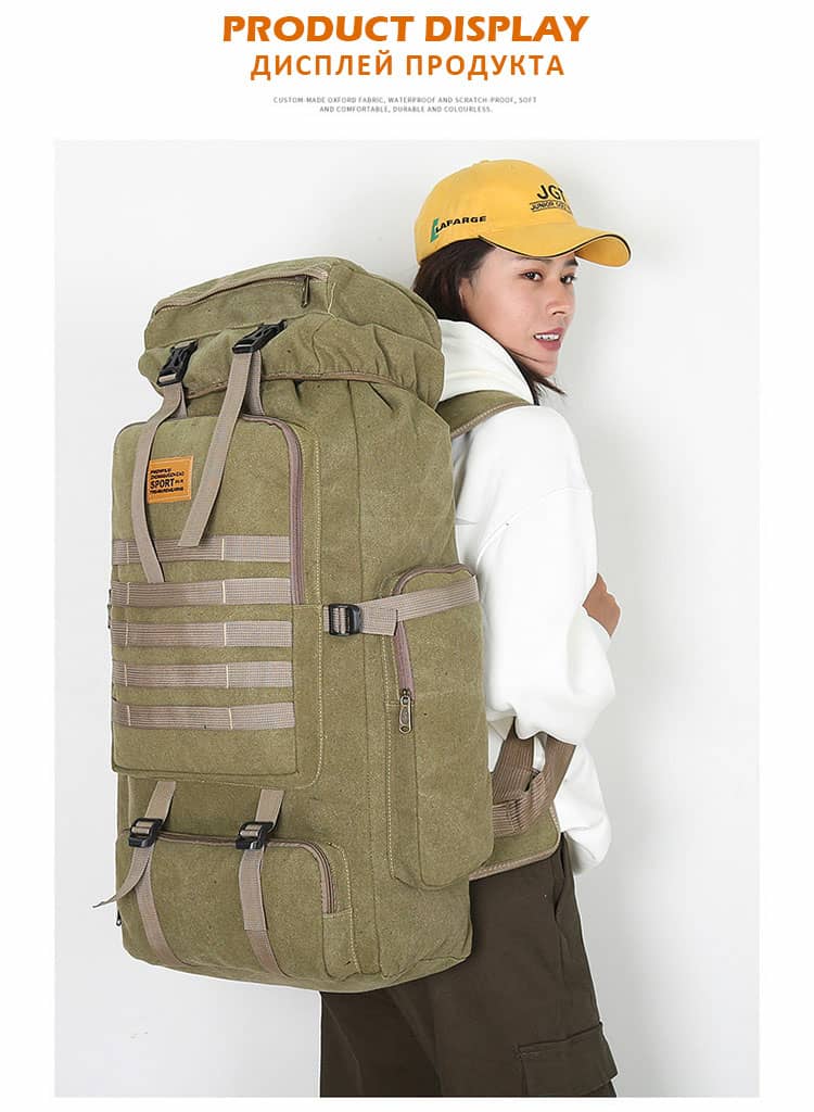 Sac à dos randonnée tactique militaire 80l imperméable تنزوت