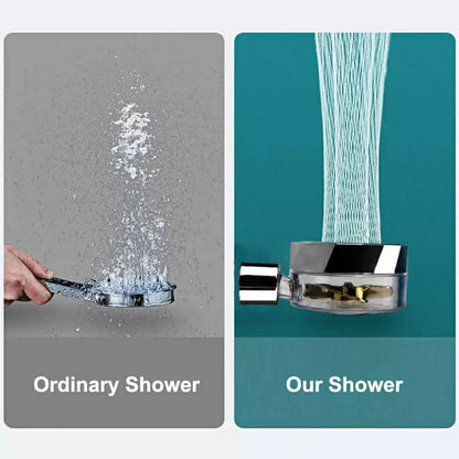 Pommeau de Douche avec Ventilateur Économie pour Salle de Bains Débit 360 Degrés Rotation تنزوت