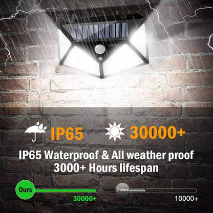 Lampe solaire d'extérieur à 158 LED avec détecteur de mouvement imperméable 3 modes d'éclairage idéal pour un jardin - تنزوت