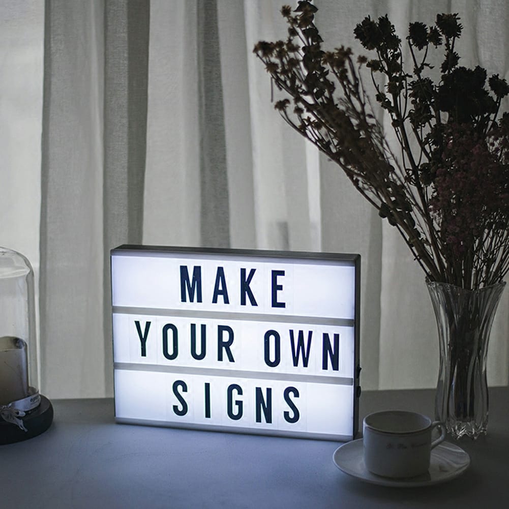 LED MESSAGE LIGHT BOX -Noir et Blanc تنزوت