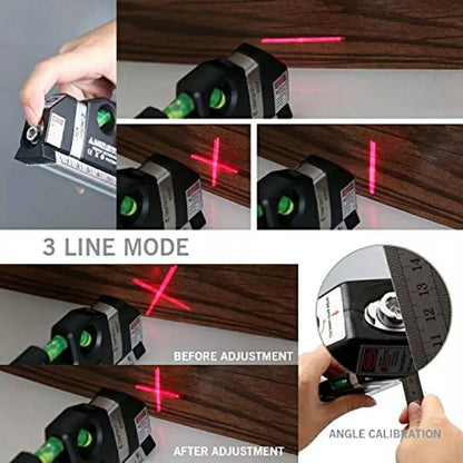 Niveau Laser 4en1 Fixit Level pro 3 Outil de musure Polyvalent Ruban De 8 Pieds تنزوت