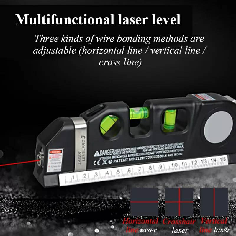 Niveau Laser 4en1 Fixit Level pro 3 Outil de musure Polyvalent Ruban De 8 Pieds تنزوت
