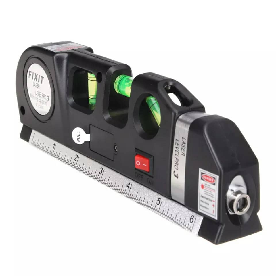 Niveau Laser 4en1 Fixit Level pro 3 Outil de musure Polyvalent Ruban De 8 Pieds تنزوت