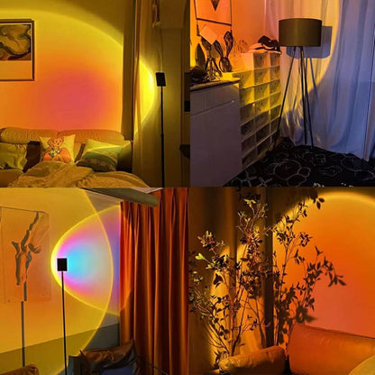 Projecteur de coucher de soleil rotatif à 180 ° USB décoration murale - تنزوت