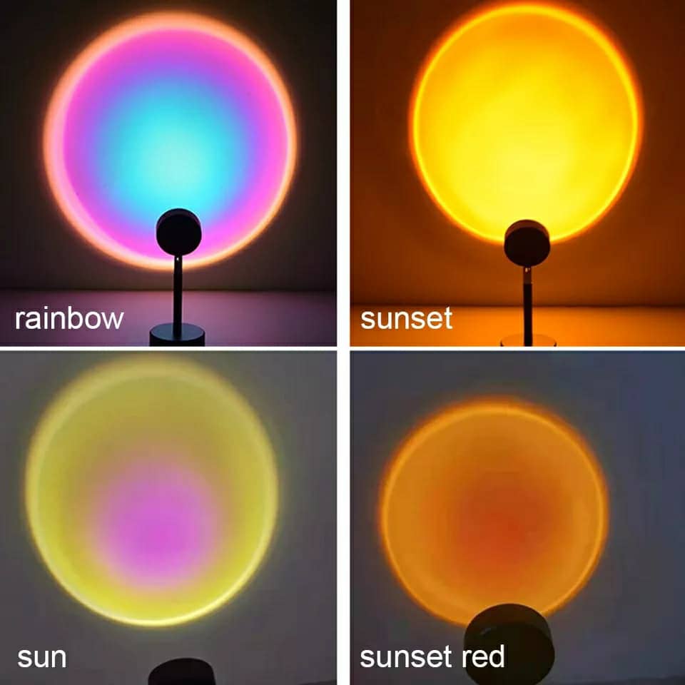 Projecteur de coucher de soleil rotatif à 180 ° USB décoration murale - تنزوت