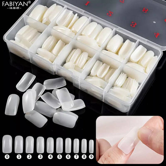 Boite 500 Pcs Pose Capsules 10 Sizes ongles transparent تنزوت