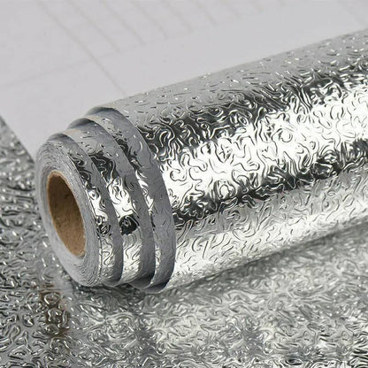 Autocollant d'aluminium auto-adhésif 5M Anti-l'huile pour cuisine تنزوت