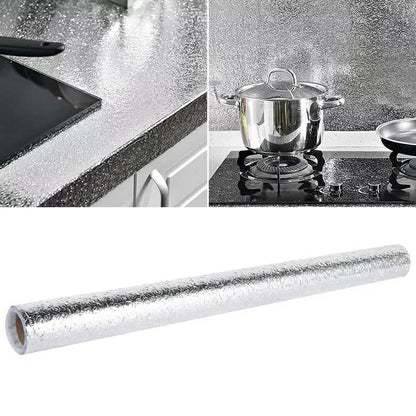 Autocollant d'aluminium auto-adhésif 5M Anti-l'huile pour cuisine تنزوت