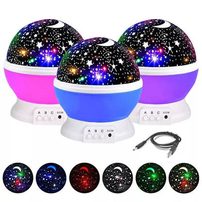 Projecteur LED rotatif produisant l’image d’un ciel étoilé, idéal pour la chambre d’un enfant - تنزوت