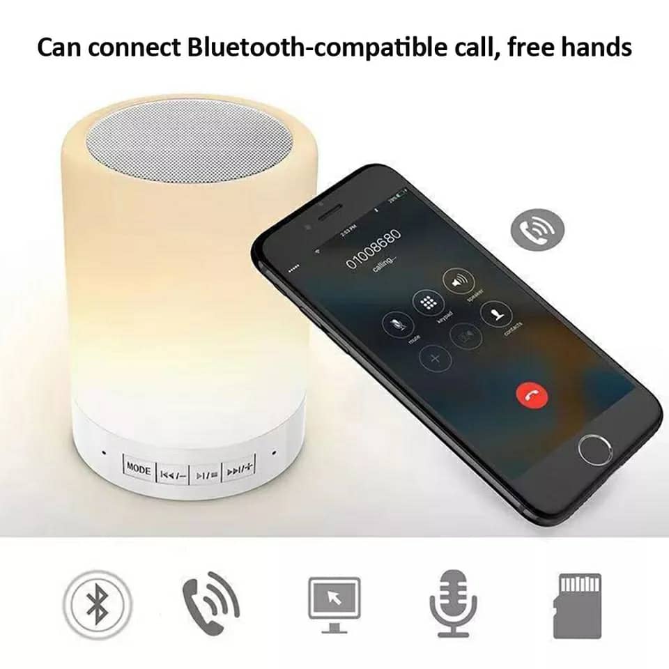 Haut-parleur Bluetooth + veilleuse tactile LED colorée /AUX / TF CART/USB - تنزوت