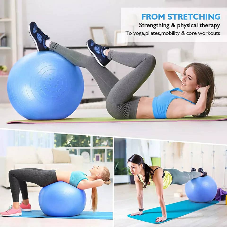 Balle de Yoga suisse ,Stretches, équilibre, résistance à la tension, gymnastique,fitness a la maison