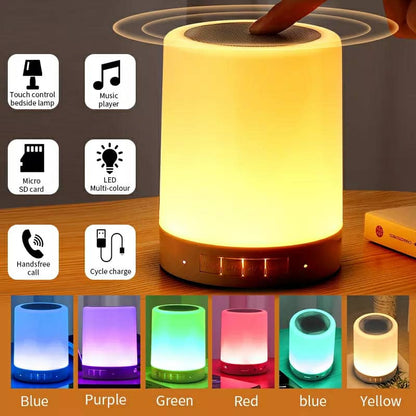 Haut-parleur Bluetooth + veilleuse tactile LED colorée /AUX / TF CART/USB - تنزوت