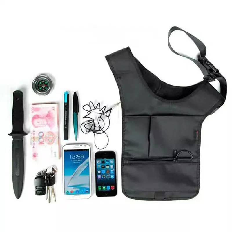 Sacoche sous-bras Anti-vol Multi-Poche Design Élégant Pour Voyage Quotidien تنزوت