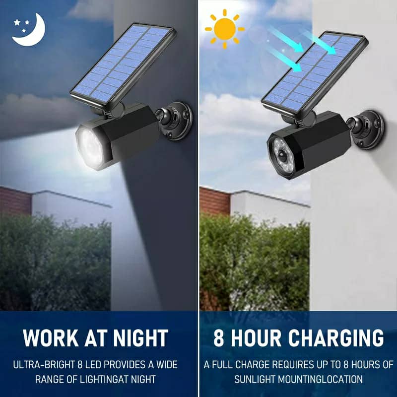 Projecteur mural à energie solaire en forme de camera Avec Détecteur De Mouvement et détecteur jour/nuit - تنزوت
