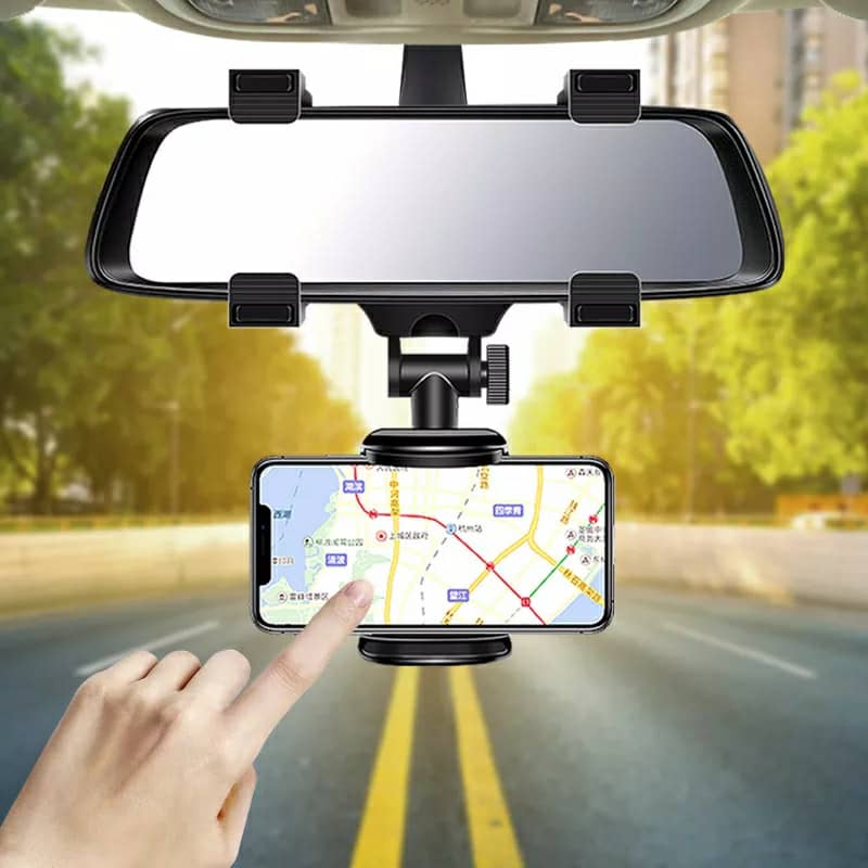 Support smartphone réglable pour rétroviseur de voiture 360 degrés - تنزوت