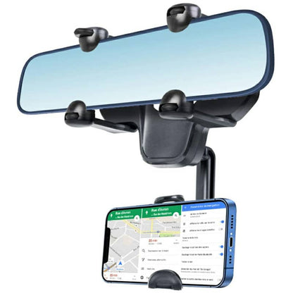 Support smartphone réglable pour rétroviseur de voiture 360 degrés - تنزوت