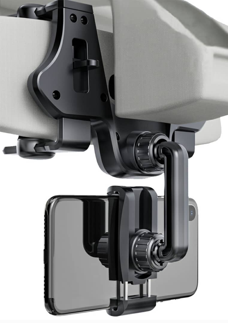 Support smartphone réglable pour rétroviseur de voiture 360 degrés - تنزوت