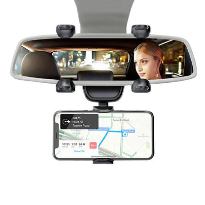 Support smartphone réglable pour rétroviseur de voiture 360 degrés - تنزوت