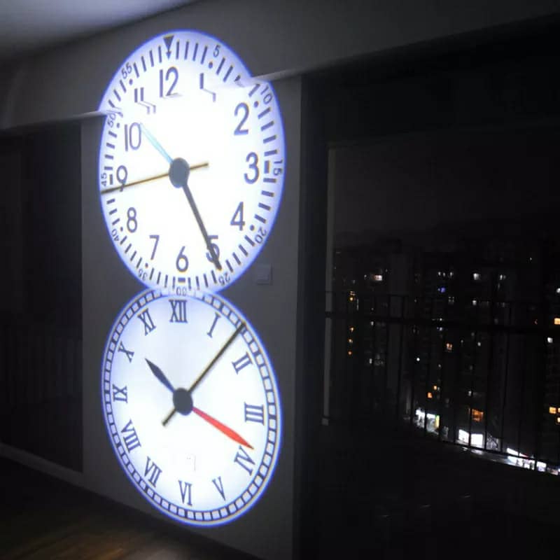 Projecteur horloge mural HD Rotation à 180 degrés 2 mode et 4 couleur - تنزوت
