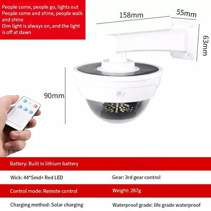 Lampe de Surveillance extérieure solaire Anti-vol, capteur de mouvement PIR à Induction humaine - تنزوت