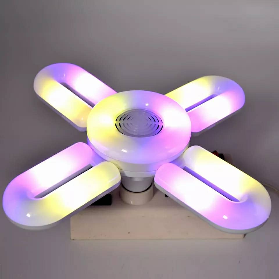 Ampoule RGB pliante haut-parleur Bluetooth, télécommande E27,48W - تنزوت