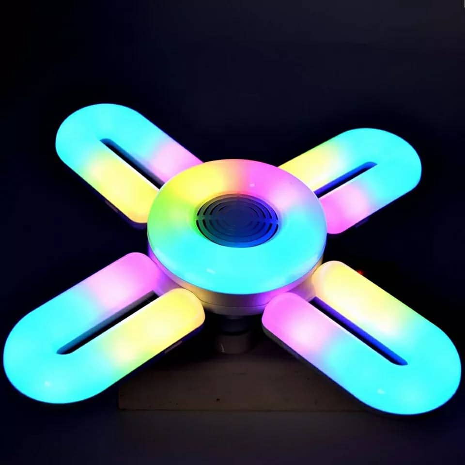Ampoule RGB pliante haut-parleur Bluetooth, télécommande E27,48W - تنزوت