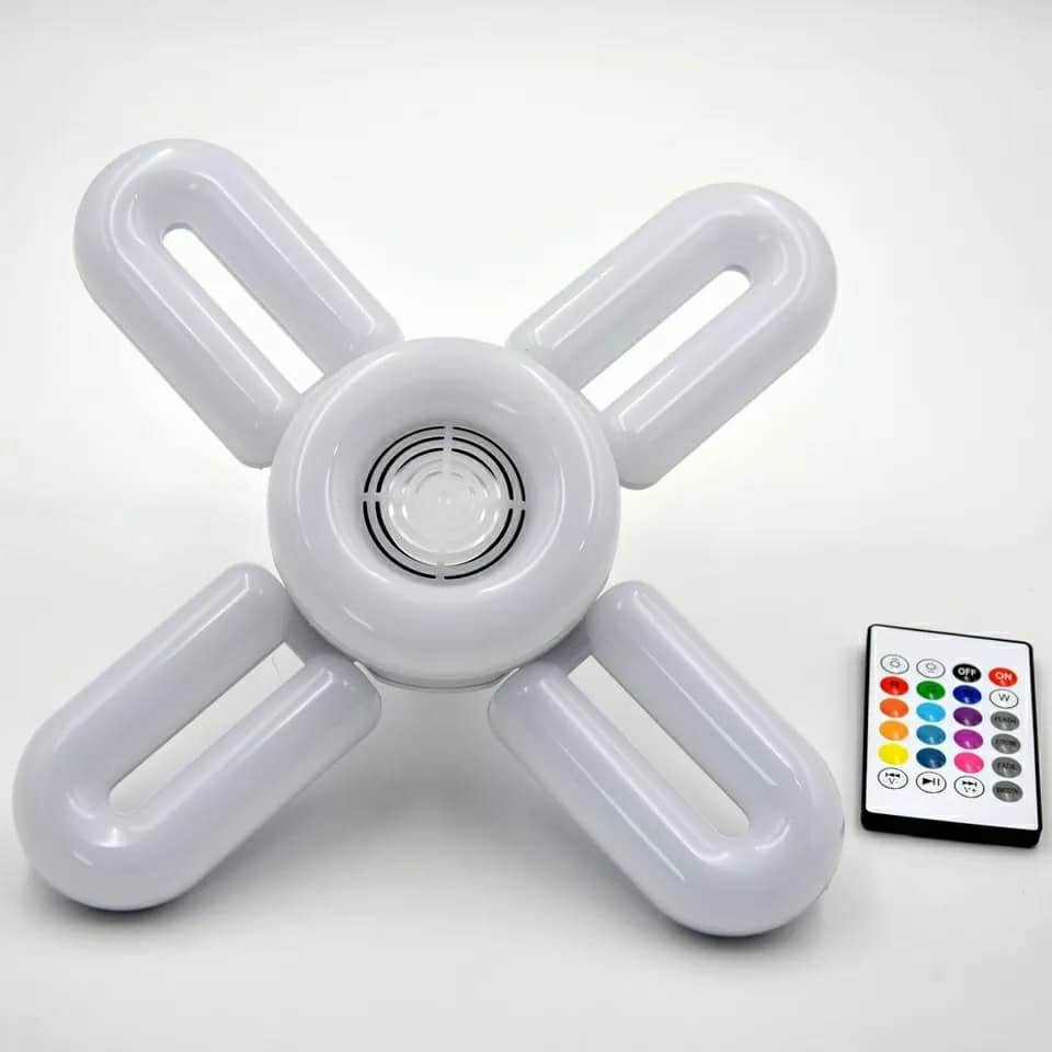 Ampoule RGB pliante haut-parleur Bluetooth, télécommande E27,48W - تنزوت