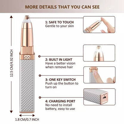 Facial Hair Remover 2 in 1 Eyebrow Trimmer تنزوت