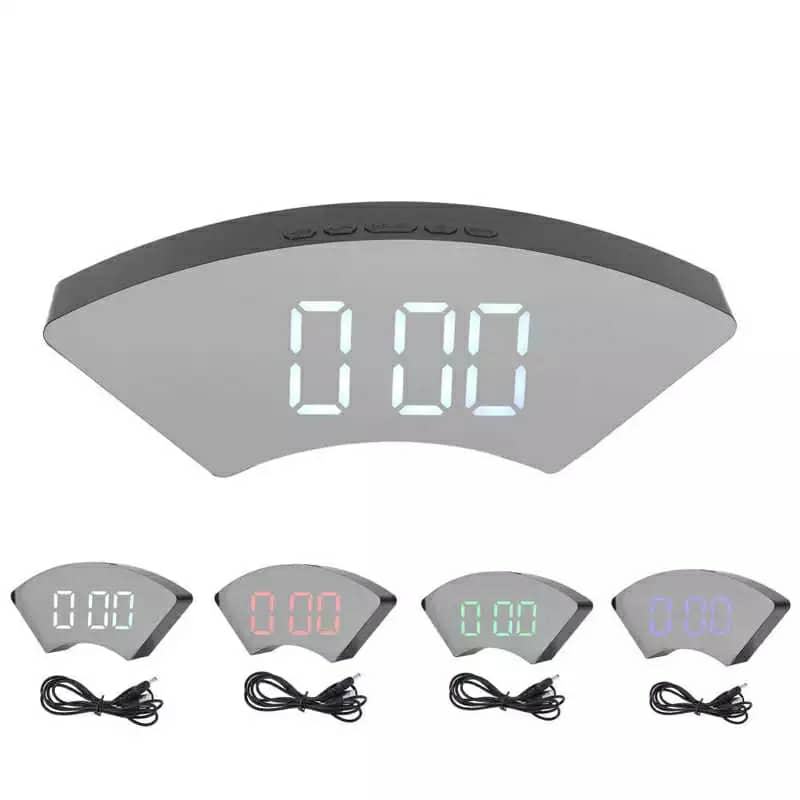 Horloge numérique miroir grand écran pour chambre à coucher - تنزوت