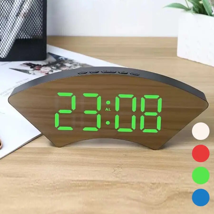 Horloge numérique miroir grand écran pour chambre à coucher - تنزوت