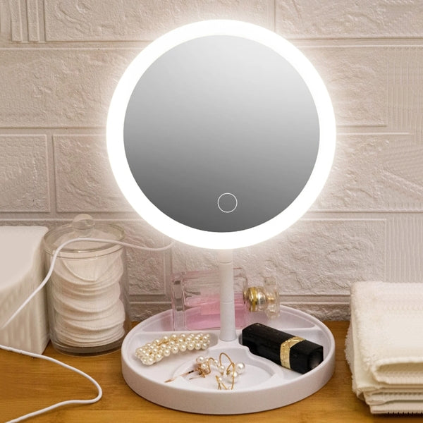Miroir de maquillage de bureau avec lampe تنزوت