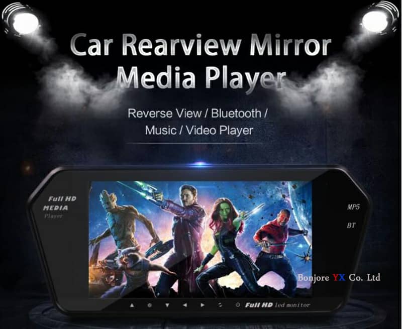 Rétroviseur écran LCD TFT 7 pouces MP5 bluetooth 1024P - تنزوت