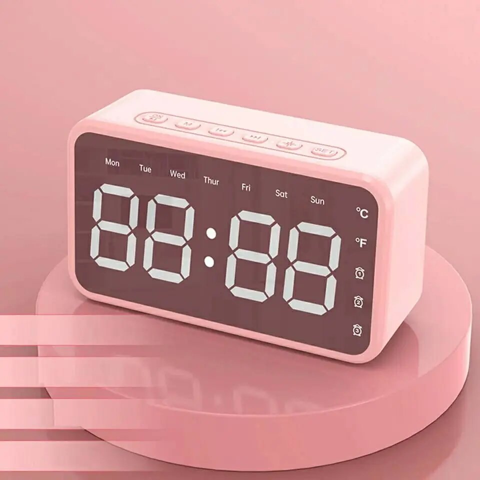 Réveil intelligente sans fil Bluetooth haut-parleur LED FM,AUX ,TF - تنزوت