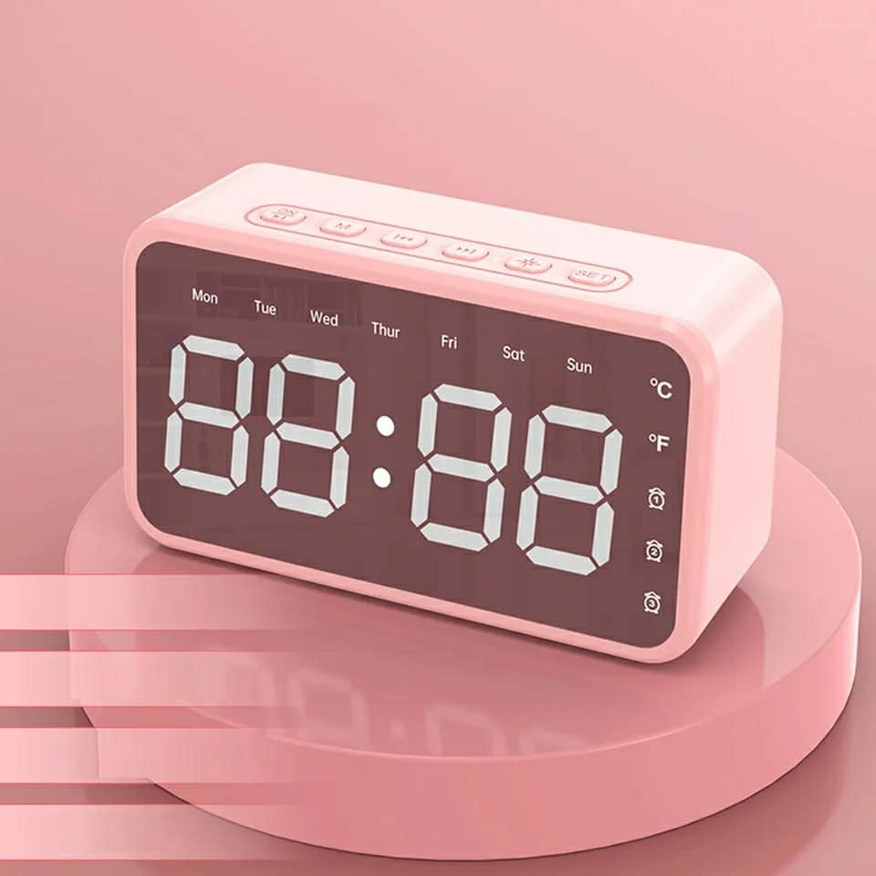 Réveil intelligente sans fil Bluetooth haut-parleur LED FM,AUX ,TF - تنزوت