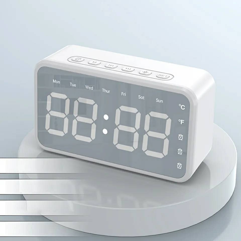 Réveil intelligente sans fil Bluetooth haut-parleur LED FM,AUX ,TF - تنزوت
