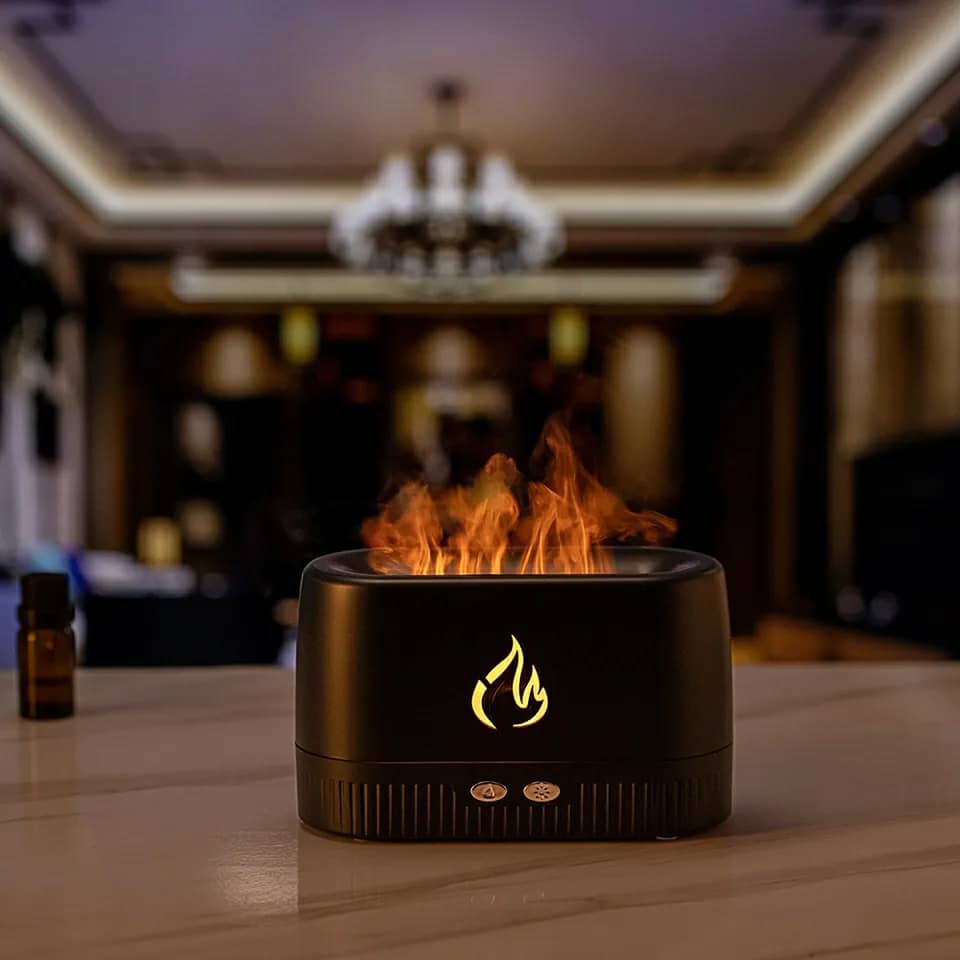 Flame Diffuseur d'huile essentielle et d'arôme pour aromathérapie - تنزوت