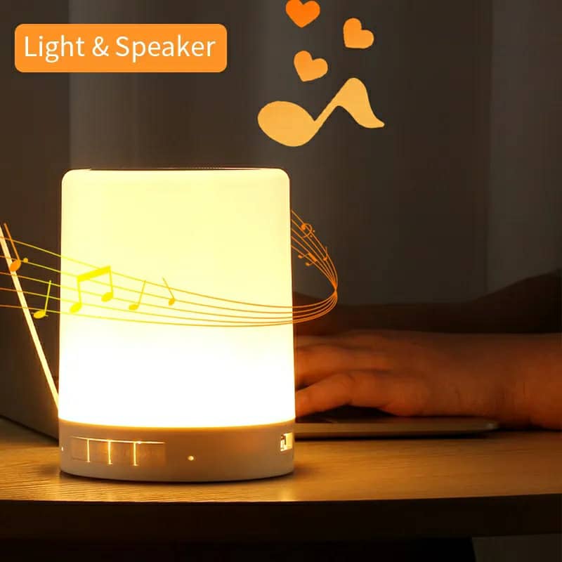 Haut-parleur Bluetooth + veilleuse tactile LED colorée /AUX / TF CART/USB - تنزوت