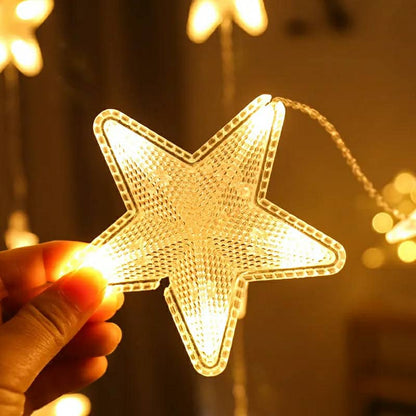 Guirlande lumineuse rideau Stars LED Imperméable 2.5/3.5M 220V - تنزوت
